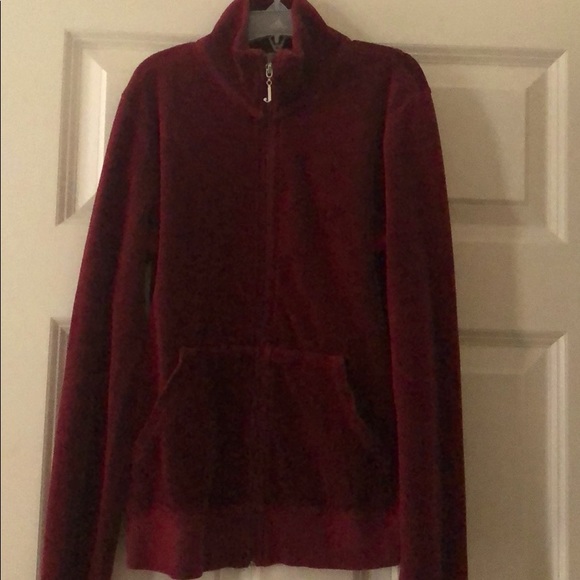 JUICY COUTURE - Red Velour Hoodie - Picture 1 of 4